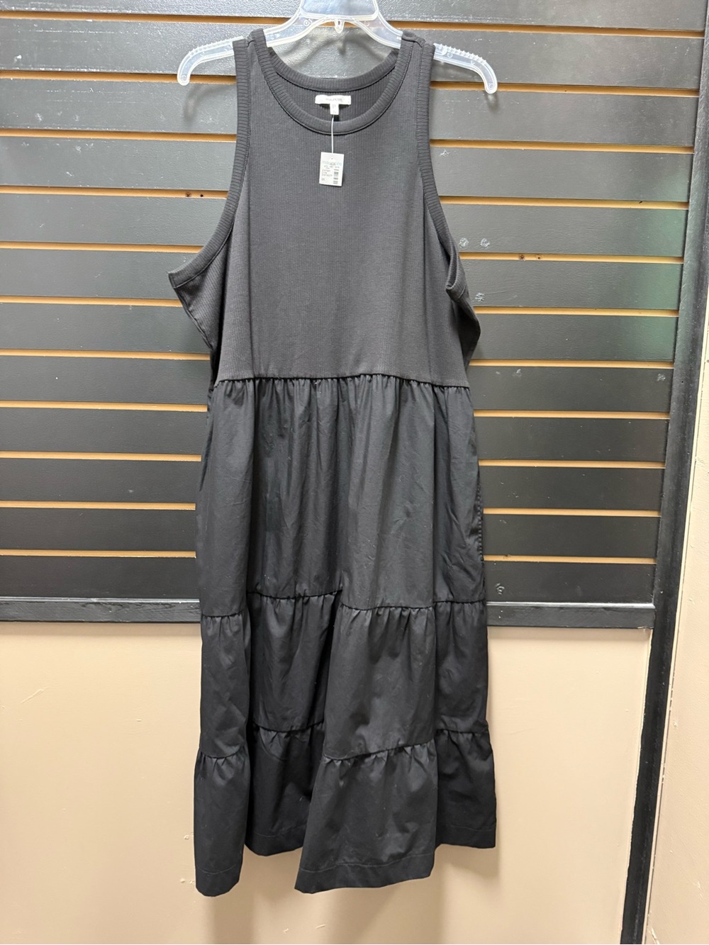 Maurices Black Mixed Media Tiered Midi Dress Plus Size 2X NWT